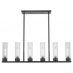 Empire Multi Light Linear Pendant - Matte Black / Clear