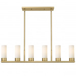 Empire Small Multi Light Linear Pendant - Brushed Brass / Matte White