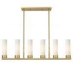 Empire Multi Light Linear Pendant - Brushed Brass / Matte White