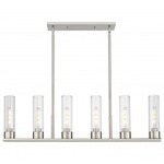 Empire Multi Light Linear Pendant - Satin Nickel / Clear
