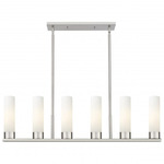 Empire Multi Light Linear Pendant - Satin Nickel / Matte White