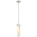 Empire Stem Hung Pendant - Polished Nickel / Matte White