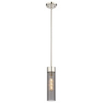 Empire Stem Hung Pendant - Polished Nickel / Smoked