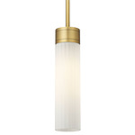 Empire Stem Hung Pendant - Brushed Brass / Matte White