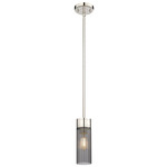 Empire Stem Hung Pendant - Polished Nickel / Smoked