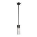 Empire Stem Hung Pendant - Matte Black / Clear