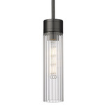 Empire Stem Hung Pendant - Matte Black / Clear