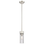 Empire Stem Hung Pendant - Polished Nickel / Clear