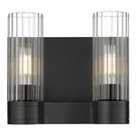 Empire 2-Light Wall Sconce - Matte Black / Clear