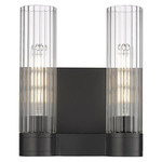 Empire 2-Light Wall Sconce - Matte Black / Clear