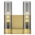 Empire 2-Light Wall Sconce - Brushed Brass / Smoked