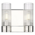 Empire 2-Light Wall Sconce - Polished Nickel / Clear