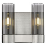 Empire 2-Light Wall Sconce - Satin Nickel / Smoked