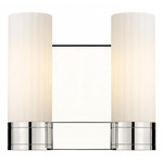 Empire 2-Light Wall Sconce - Polished Nickel / Matte White