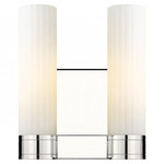 Empire 2-Light Wall Sconce - Polished Nickel / Matte White