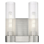 Empire 2-Light Wall Sconce - Satin Nickel / Clear