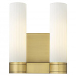 Empire 2-Light Wall Sconce - Brushed Brass / Matte White
