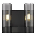 Empire 2-Light Wall Sconce - Matte Black / Smoked