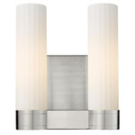Empire 2-Light Wall Sconce - Satin Nickel / Matte White