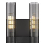 Empire 2-Light Wall Sconce - Matte Black / Smoked
