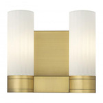 Empire 2-Light Wall Sconce - Brushed Brass / Matte White