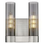 Empire 2-Light Wall Sconce - Satin Nickel / Smoked