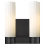Empire 2-Light Wall Sconce - Matte Black / Matte White