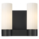 Empire 2-Light Wall Sconce - Matte Black / Matte White