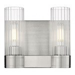 Empire 2-Light Wall Sconce - Satin Nickel / Clear