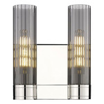 Empire 2-Light Wall Sconce - Polished Nickel / Smoked