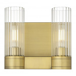 Empire 2-Light Wall Sconce - Brushed Brass / Clear