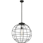 Lake Placid Stem Hung Pendant - Black / Matte Black