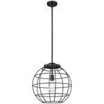 Lake Placid Stem Hung Pendant - Black / Matte Black