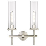 Lincoln Bathroom Vanity Light - Satin Nickel / Clear