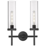 Lincoln Bathroom Vanity Light - Matte Black / Clear