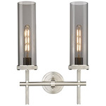 Lincoln Bathroom Vanity Light - Satin Nickel / Smoked