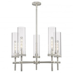 Lincoln Chandelier - Satin Nickel / Clear