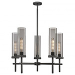 Lincoln Chandelier - Matte Black / Smoked