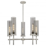 Lincoln Chandelier - Satin Nickel / Smoked