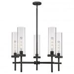 Lincoln Chandelier - Matte Black / Clear