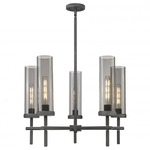Lincoln Chandelier - Weathered Zinc / Smoked