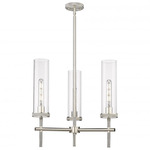 Lincoln 3-Light Pendant - Satin Nickel / Clear