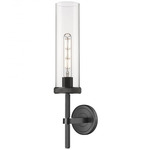Lincoln Wall Sconce - Matte Black / Clear