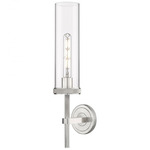 Lincoln Wall Sconce - Satin Nickel / Clear