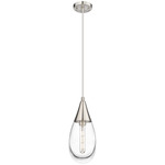 Malone Cord Hung Pendant - Satin Nickel / Clear