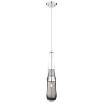 Milan Cord Hung Pendant - Polished Nickel / Smoked