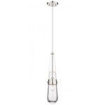 Milan Cord Hung Pendant - Polished Nickel / Clear