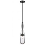 Milan Cord Hung Pendant - Matte Black / Clear
