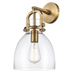 Newton Bell Wall Sconce - Brushed Brass / Clear