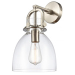 Newton Bell Wall Sconce - Satin Nickel / Clear